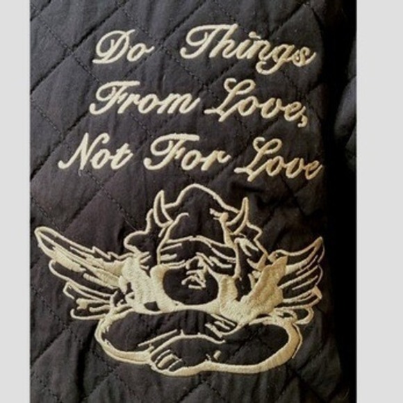 BOYS LIE Quilted Embroidered Cherub Hoodie Black Cotton Polyester Fill OS - Picture 4 of 8